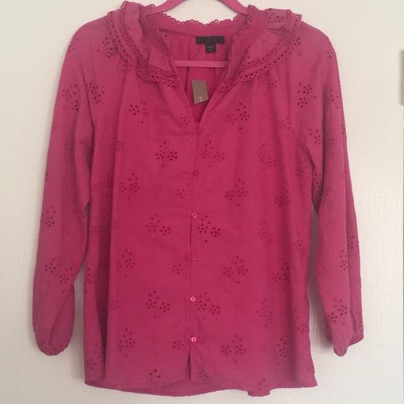 J. Crew Eyelet Peasant Blouse - Picture 2 of 3